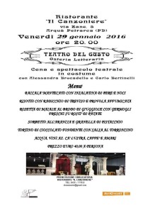 29 Gennaio 2016: Teatro del Gusto